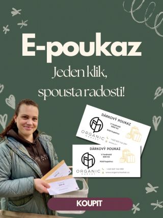 🎄 Nestíháš? Nevadí! E-poukaz do e-shopu Organic Market je vánoční záchrana na poslední chvíli. Jeden klik, spousta radosti...
