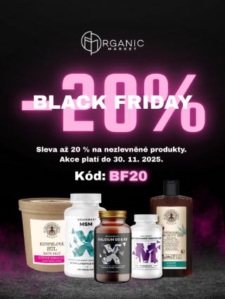 Black Friday v Organic Marketu právě startuje. Nakup teď, raduj se dlouho. Sleva až 20 %. 🎁✨ #blackfriday #sleva #akce...